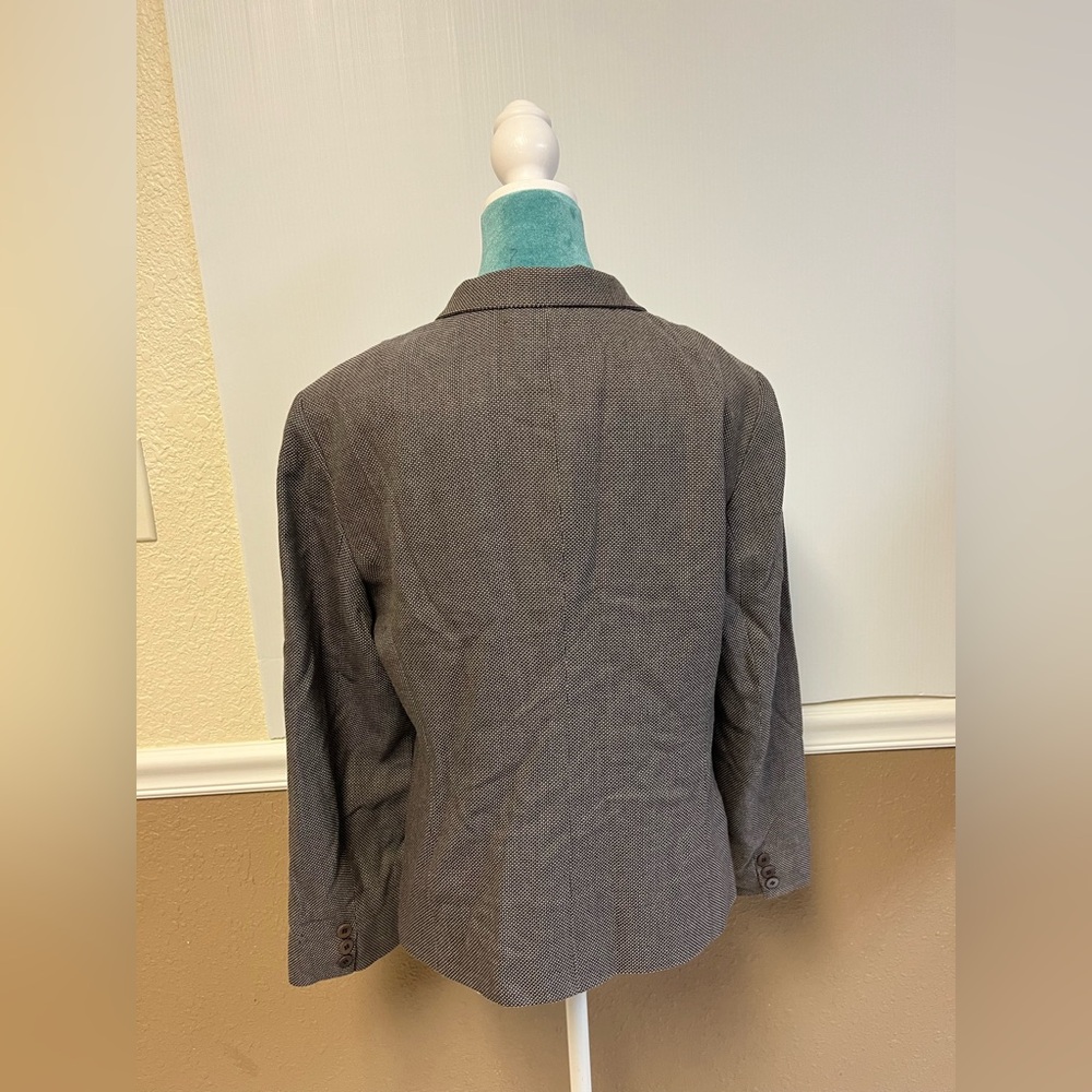 Lafayette 148 New York 100% Wool Blazer Size 12 Brown Tailored Jacket Career - Picture 4 of 10